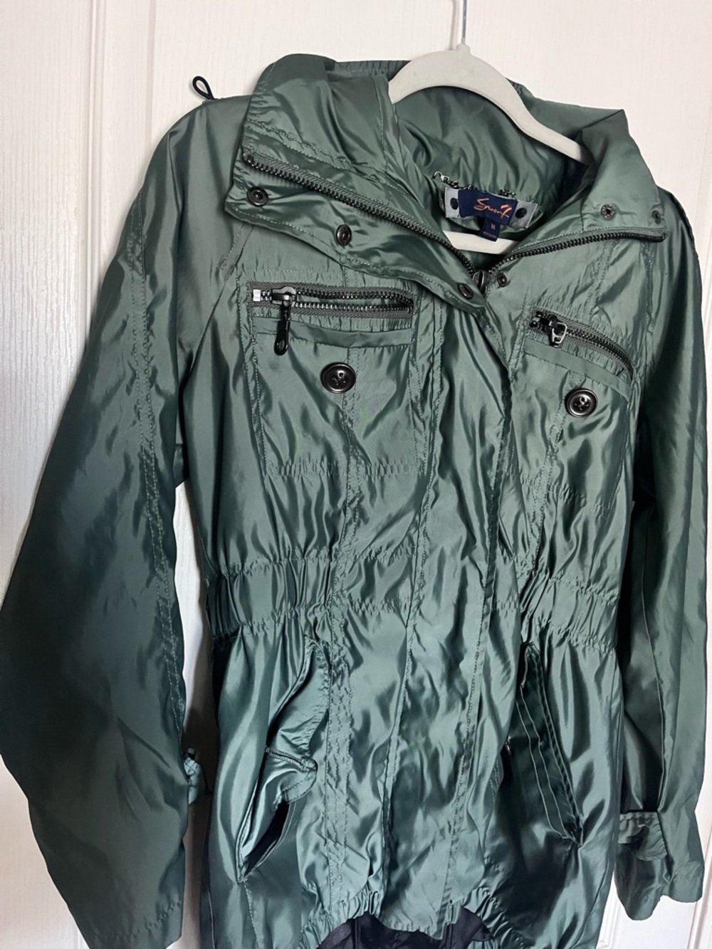Seven7 Satin Olive Utility Anorak Jacket